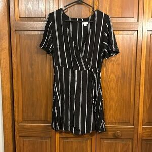 Stripped Wrap Dress